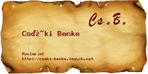 Csáki Benke névjegykártya